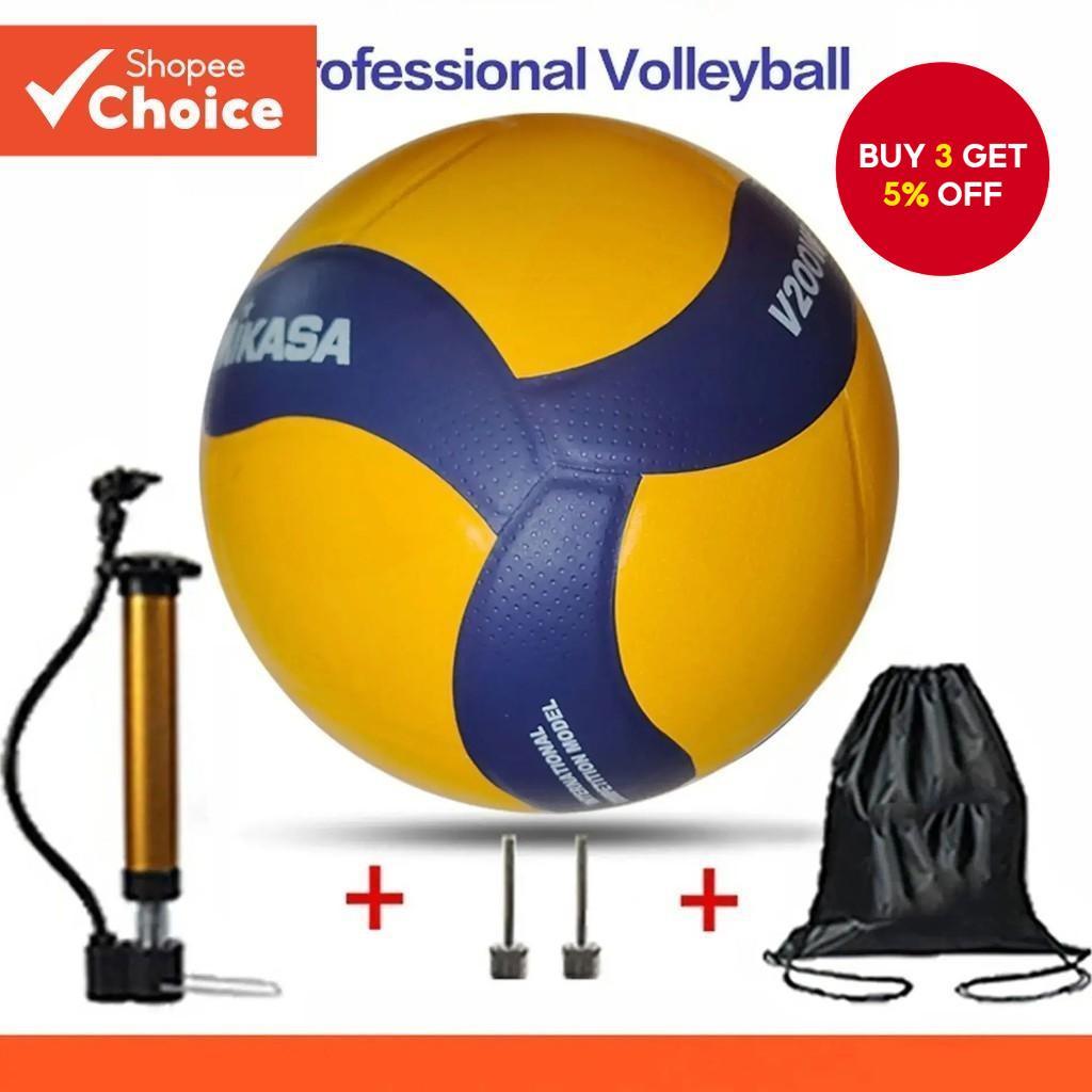 Durable PU Volleyball V200W Training Competition Size 5 with Free Pump ...