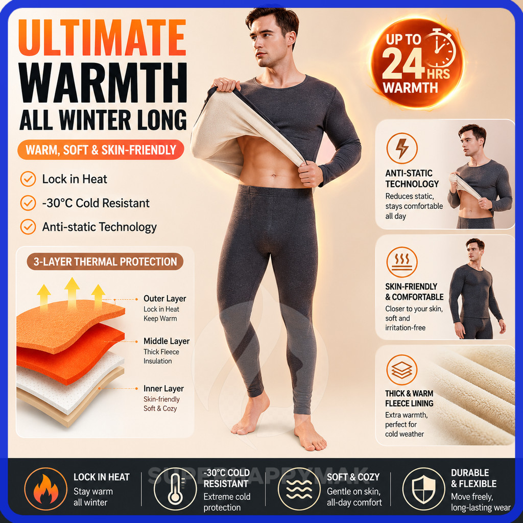 Warm Inner Man Women Winter Thermal Wear Men Winter Long Johns Woman ...
