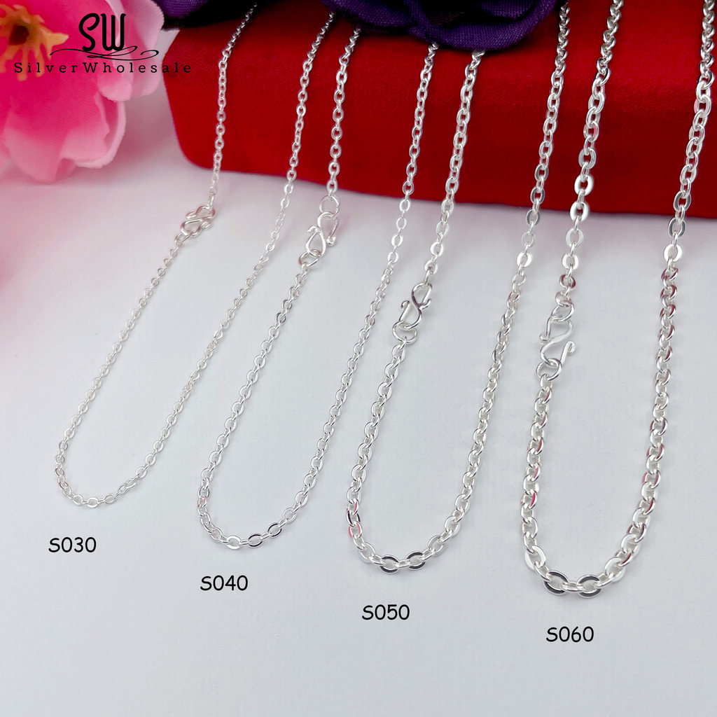 💥READY STOCK💥 925 Sterling Silver Simple Plain Polo Chain Necklace ...