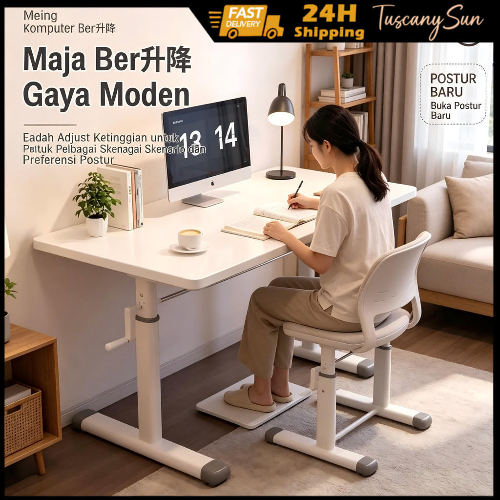 Manual Lifting Table Adjustable Height Computer Table Gaming Table ...