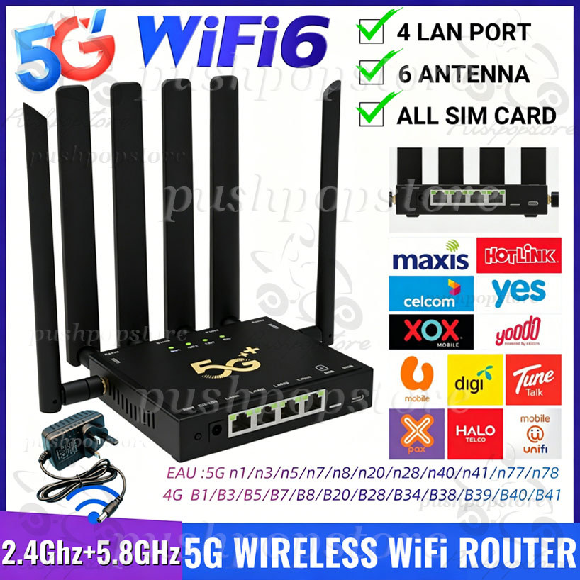 5G Router with SIM Card Slot, Wi‑Fi 6 Speed | Shopee MY