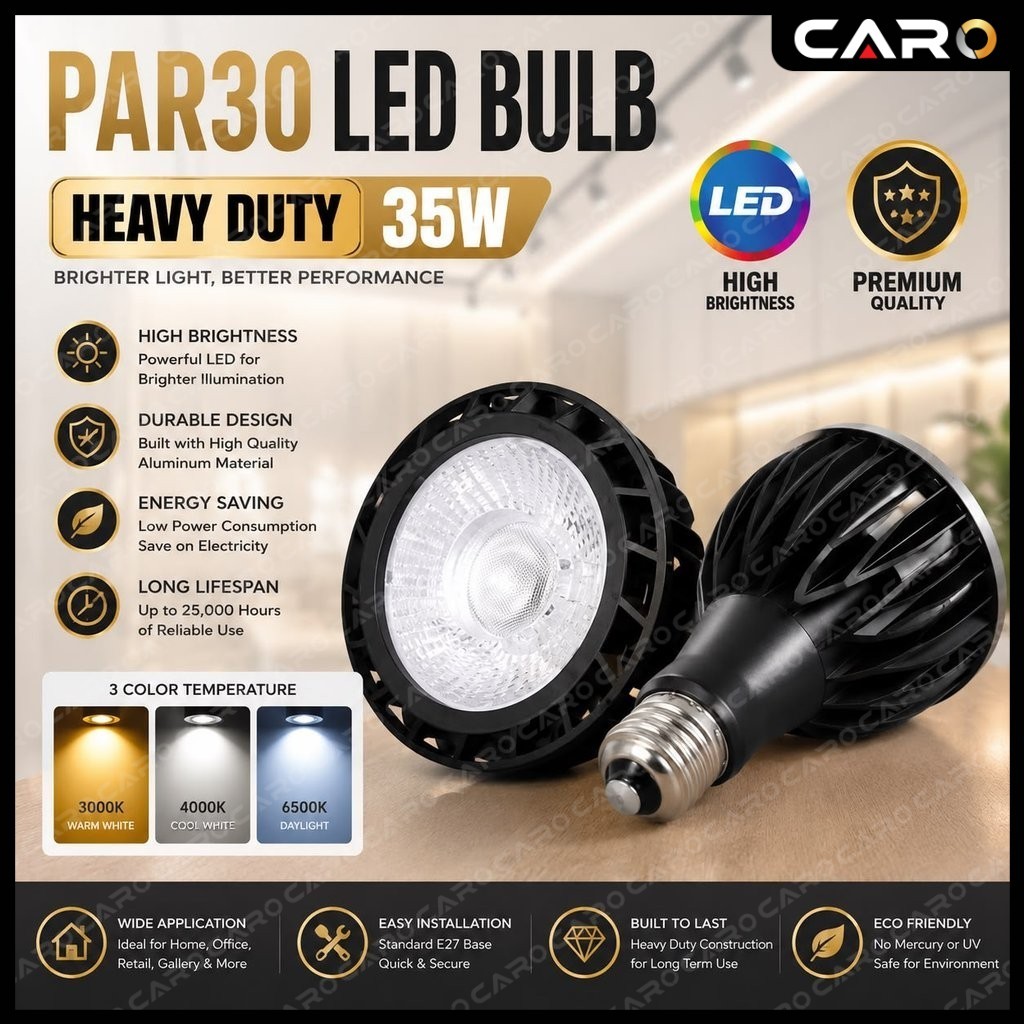 HIGH QUALITY PAR30 35W E27 COB LED Spotlight BULB LAMP 3000k 4000k ...