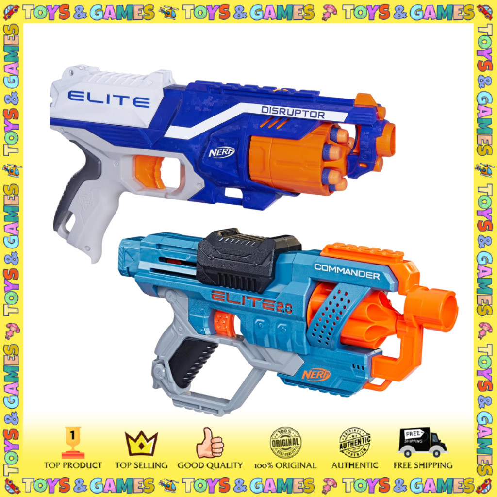 Hasbro Nerf Elite 2.0 Commander RD-6 & Nerf NStrike Disruptor Elite ...