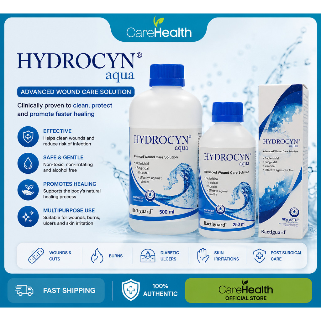 HYDROCYN AQUA SOLUTION ADVANCED WOUND CARE SOLUTION 100ML | 250ML ...