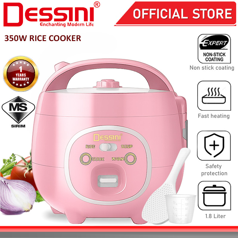 DESSINI ITALY 1.8L Electric Rice Cooker Non Stick Aluminium Inner Pot ...