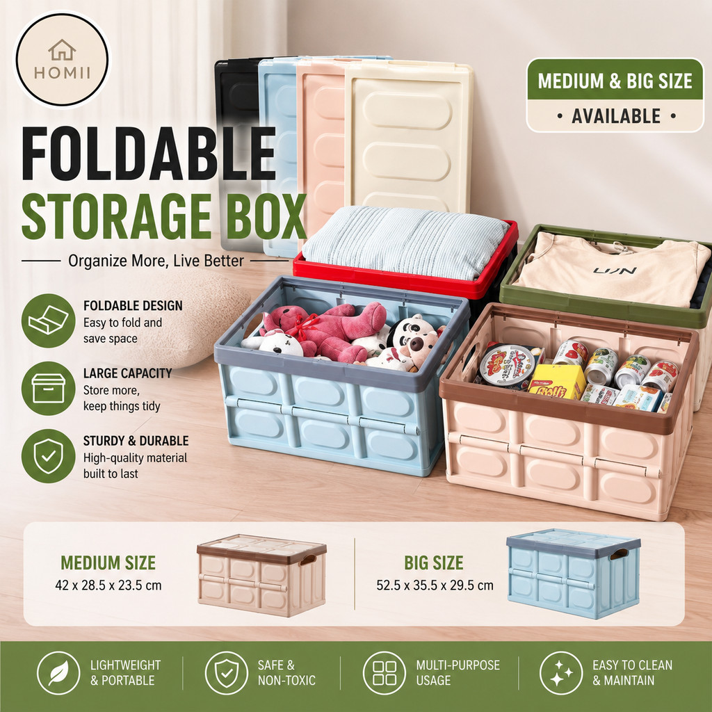 HOMII Camping outdoor storage box Stackable ClothesToys Organizer ...