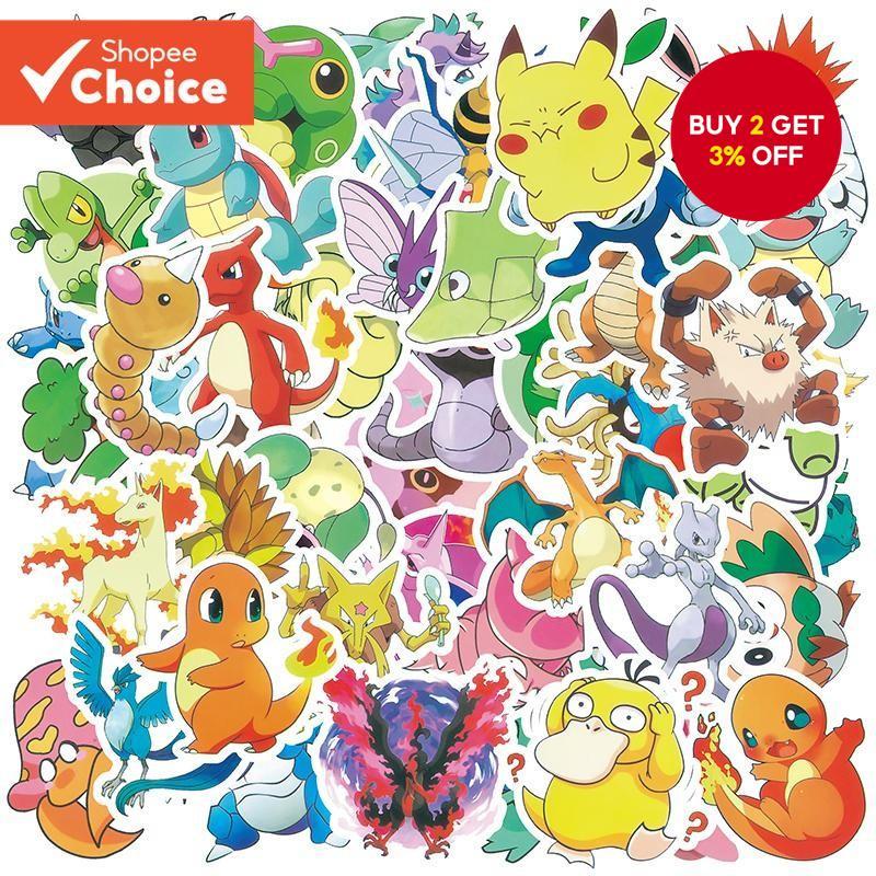 Pokémon Decorative Stickers Pack – Pikachu, Pet Elf Notebook iPad Phone ...