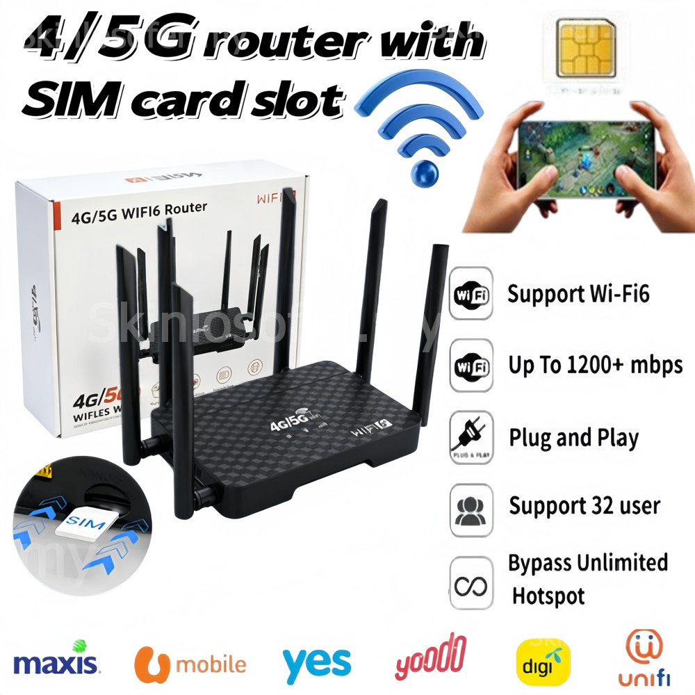 5G Router with SIM Card Slot, Wi‑Fi 6 Speed | Shopee MY