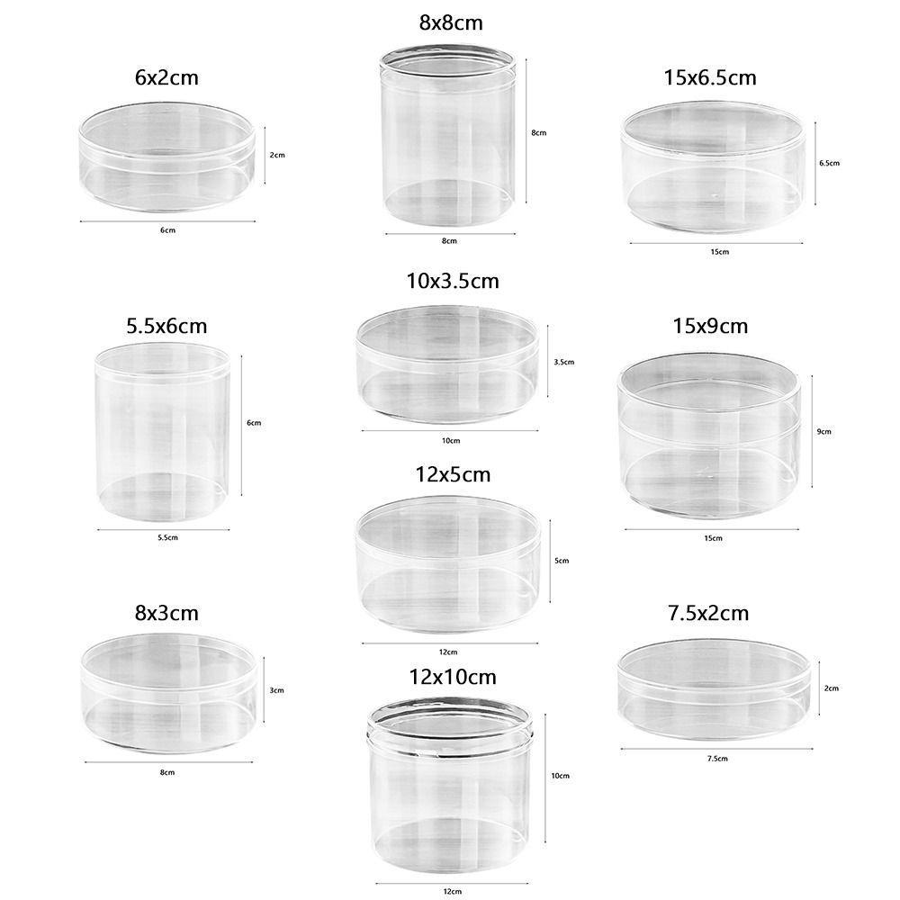 LAKAMIRY Storage Box, Multi Size Round Plastic Box, Durable Transparent ...