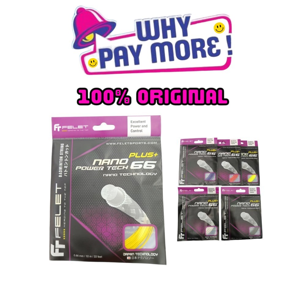 FELET Nano Power Tech 66 Plus Badminton Strings | Shopee Malaysia