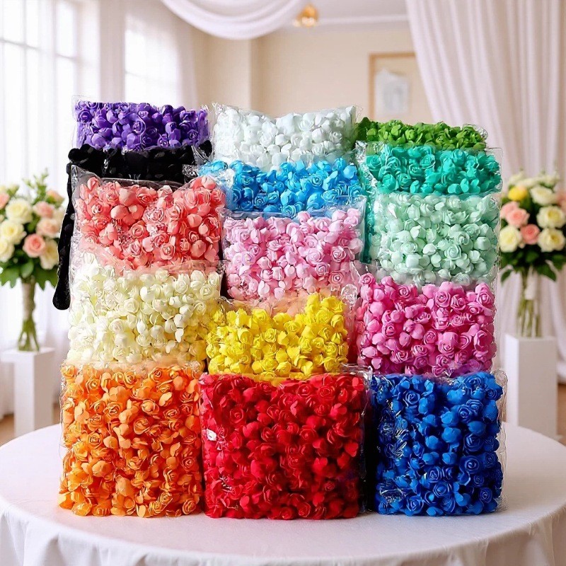 50/100 Pc 3.5 cm Foam Rose Head Artificial Flower for Wedding Home ...