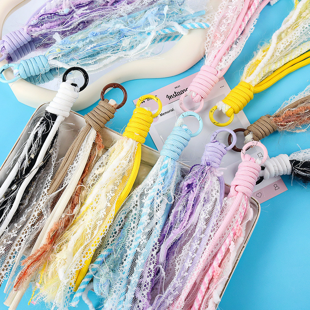 Dopamine Series Looped Lace Woven Rope Knotted Rope Handmade DIY ...