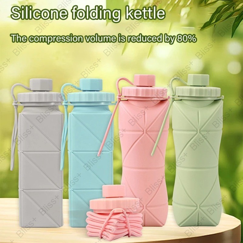 600ml Silicone Collapsible Bottle Adult Portable Reusable Plastic Cup ...