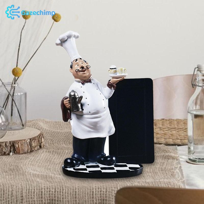 Gazechimp Cartoon Chef Figurine with Chalkboard with Model Cook ...