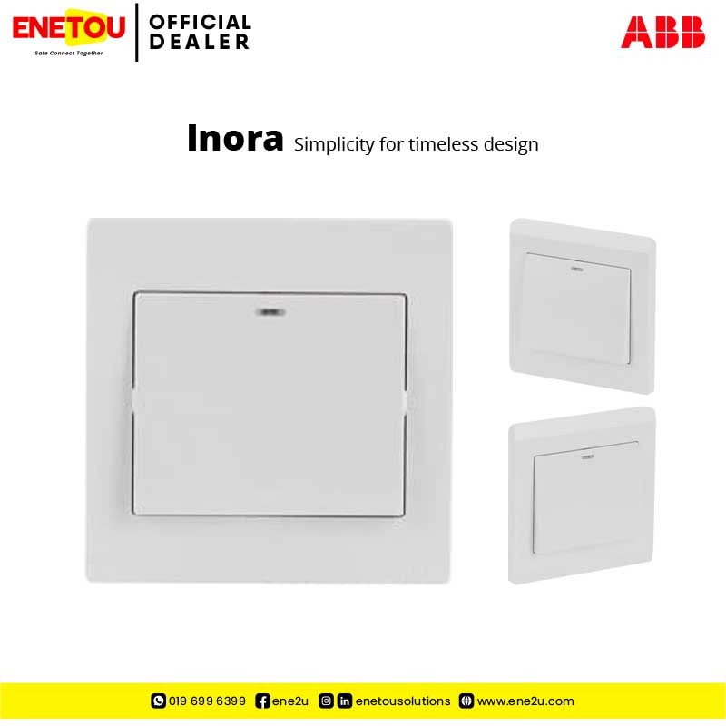 ABB INORA BL111 20AX 1G 1-WAY DP SWITCH W LED, WHITE | Shopee Malaysia