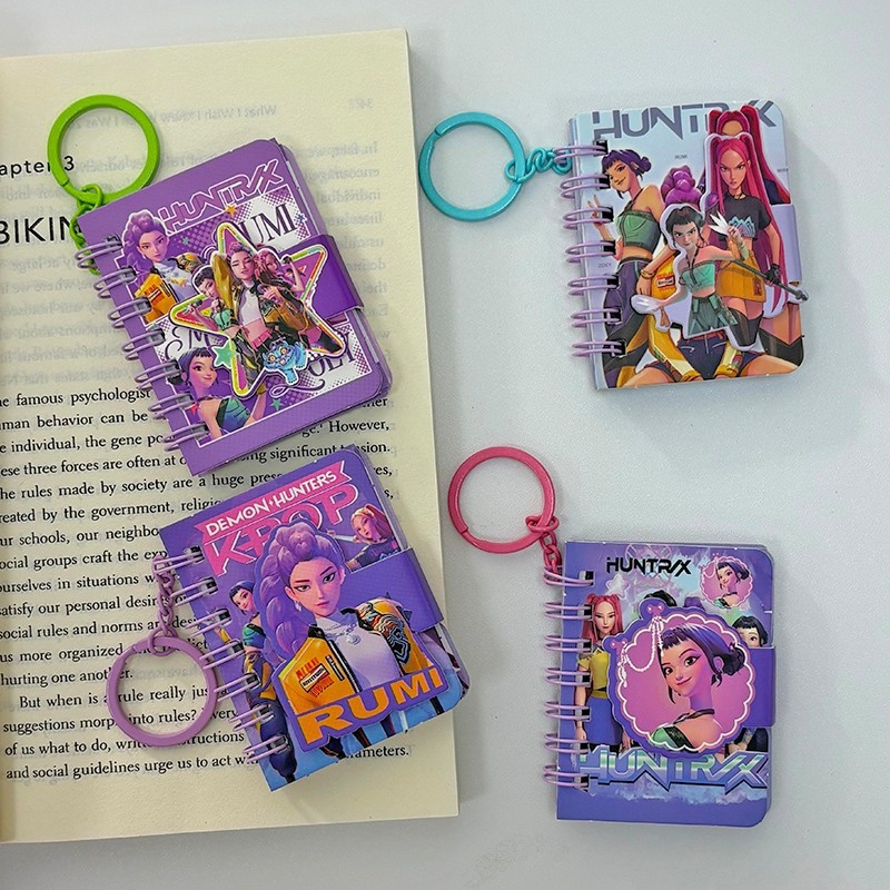 Portable Huntirx Mini Notebook Kpop Demon Hunters Keyring Cute Spiral ...