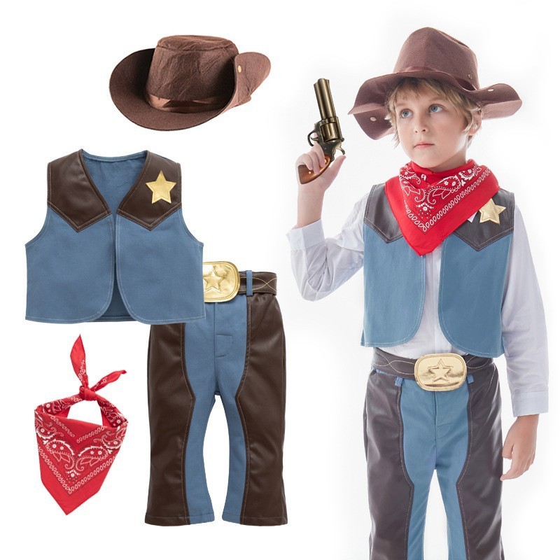 Kids Cowboy Costume For Boy Girl Wild Western Rodeo Cowboy Cosplay Suit ...