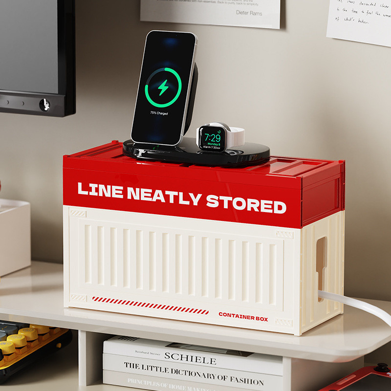 Kotak Desktop Dual Layer Power Strip Storage Box and Cable Organizer ...