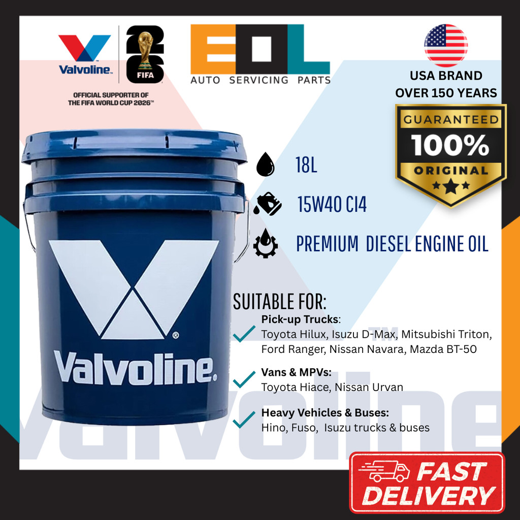 VALVOLINE ALL FLEET PREMIUM 15W40 CI4 Premium Diesel Engine Oil (18L ...