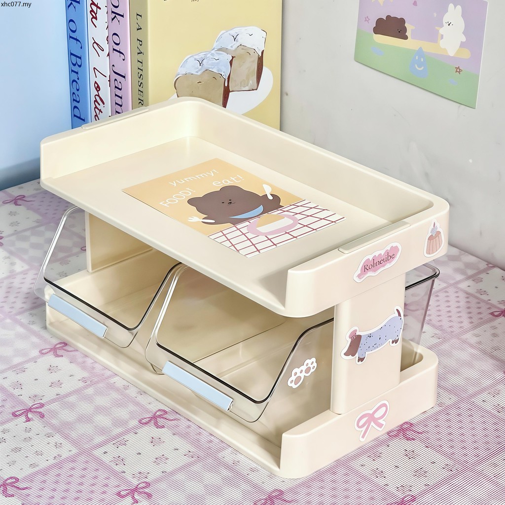 Dormitory Desktop Storage Rack College Student Multi-Layer Desk Work ...
