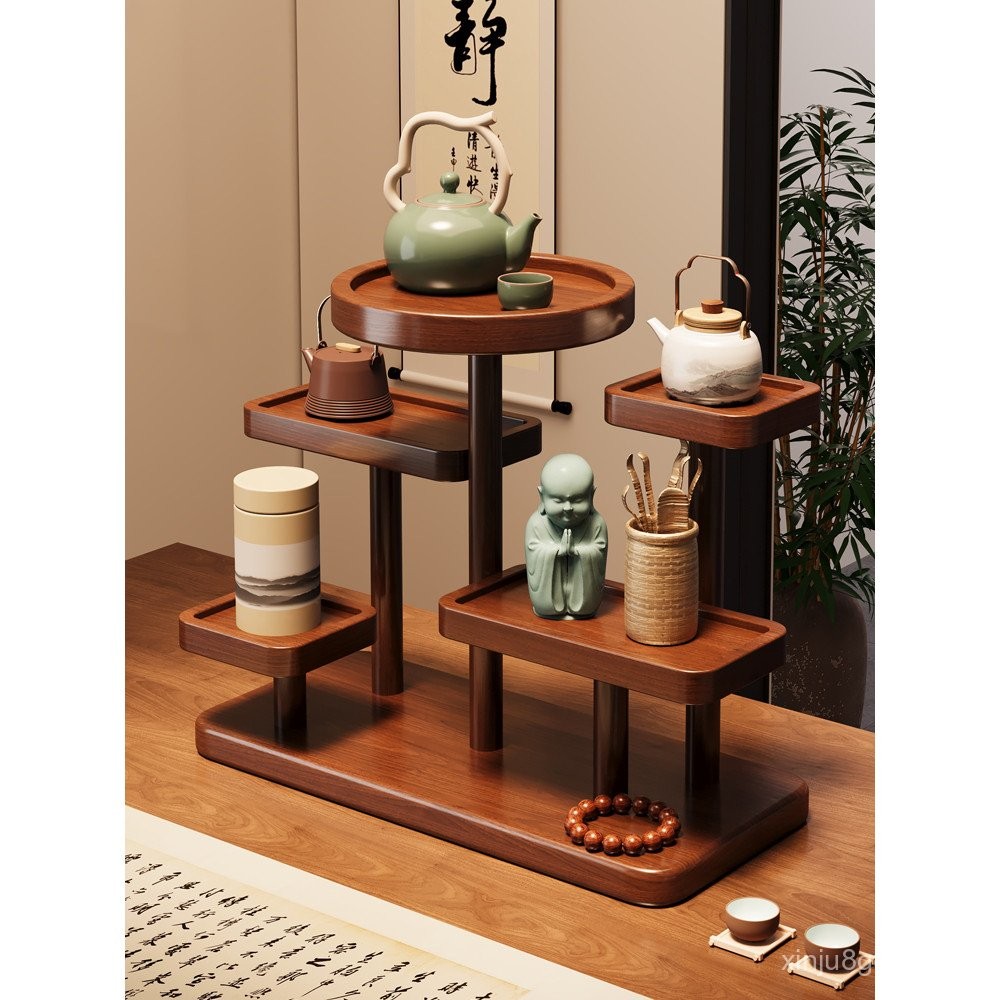 Chinese Desktop Cup Holder Bogu Rack Tea Room Tea Set Purple Clay Pot ...