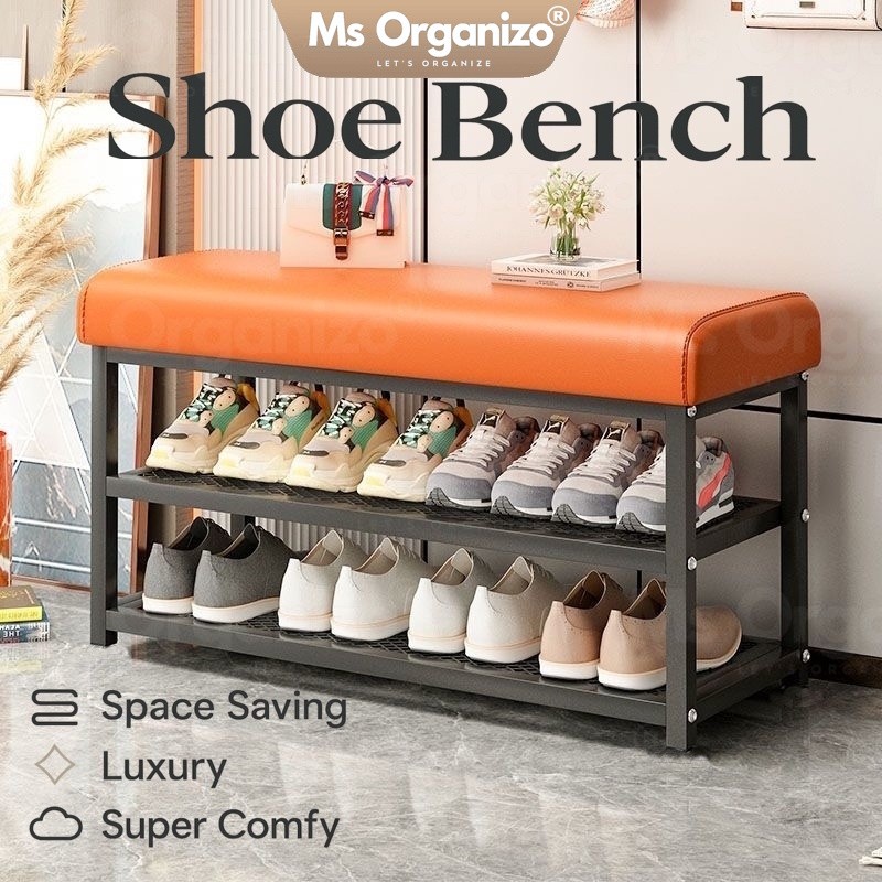 【Multifunction Shoe Bench with Cushion】MSORGANIZO Entryway Shoe Rack ...