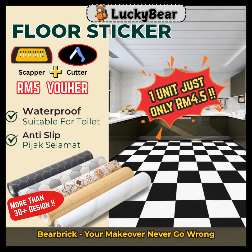 Non Slip Wallpaper Flooring Tile reform Kitchen Sticker Self Adhesive ...