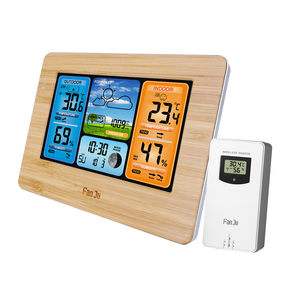 FJ3373 Multifunction Digital Weather Station LCD Alarm Clock Indoor ...