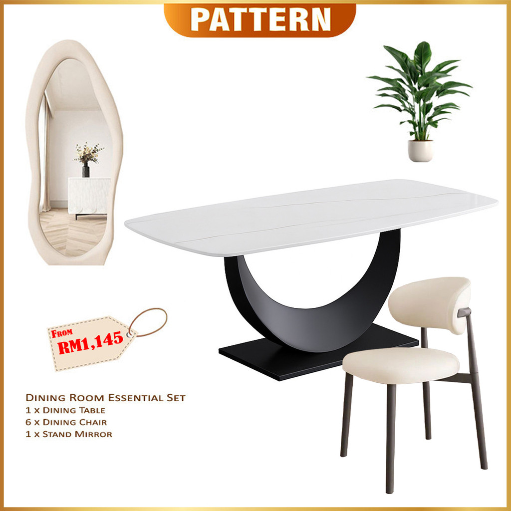 PATTERN Modern Ceramic Dining Table Set | Dining Room Essential Set ...
