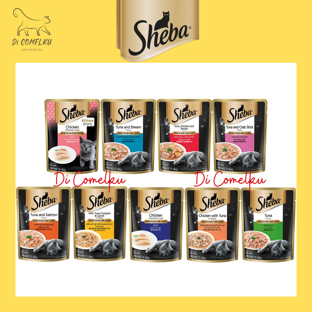 1 Carton (70gx24) SHEBA Cat Wet Food Pouch Kitten Adult Cat 70g 1 Box ...