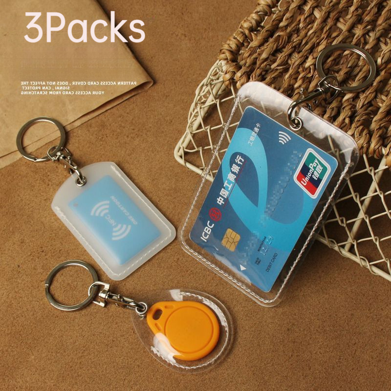3Packs Access Card Case Water Drop Protective Cover Keychain ...