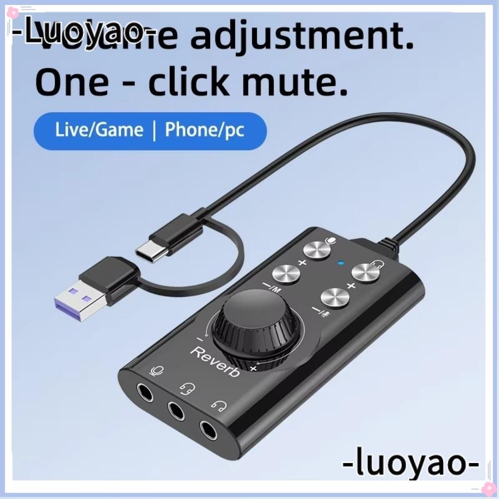 LUOYAO1 Audio Adapter, Volume Adjustable 3.5mm Jack USB Sound Card ...