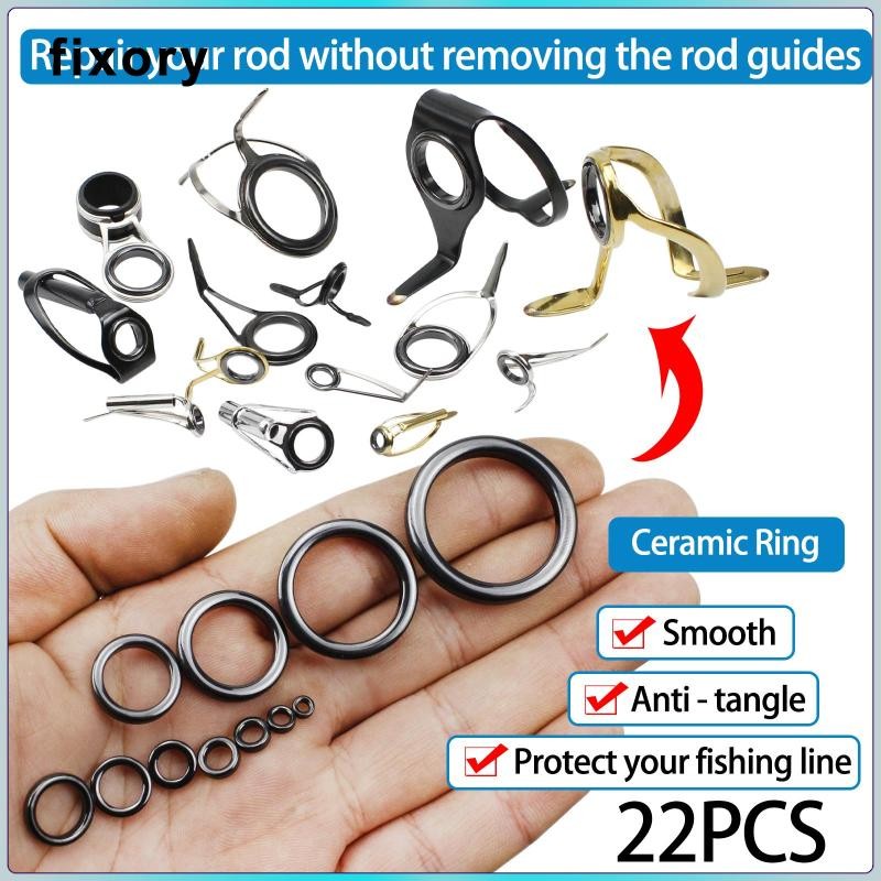 fixory 22x Fishing Rod Guides Repair Kit, Fishing Rod Repair Kit ...