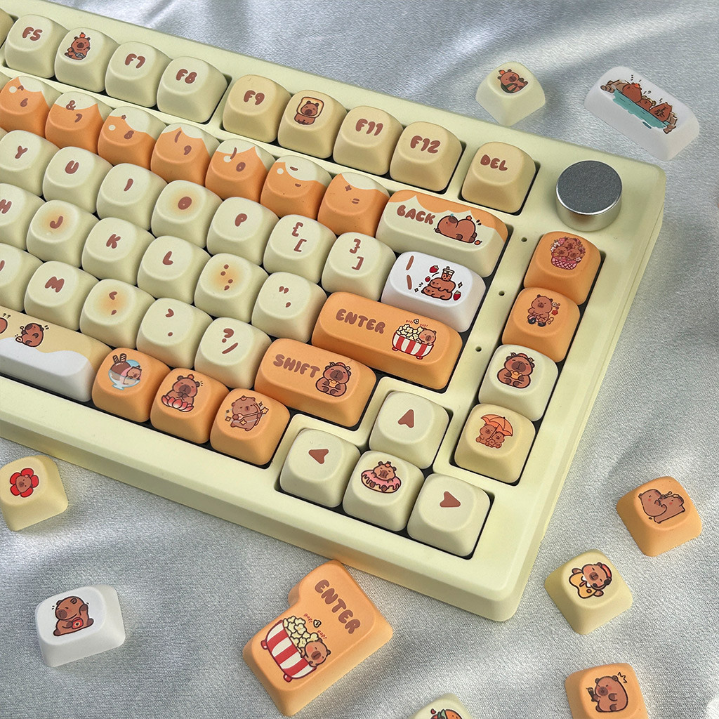 Capybara Keycaps 130 Keys MOA Profile PBT Dye Sublimation Wooting60 ...