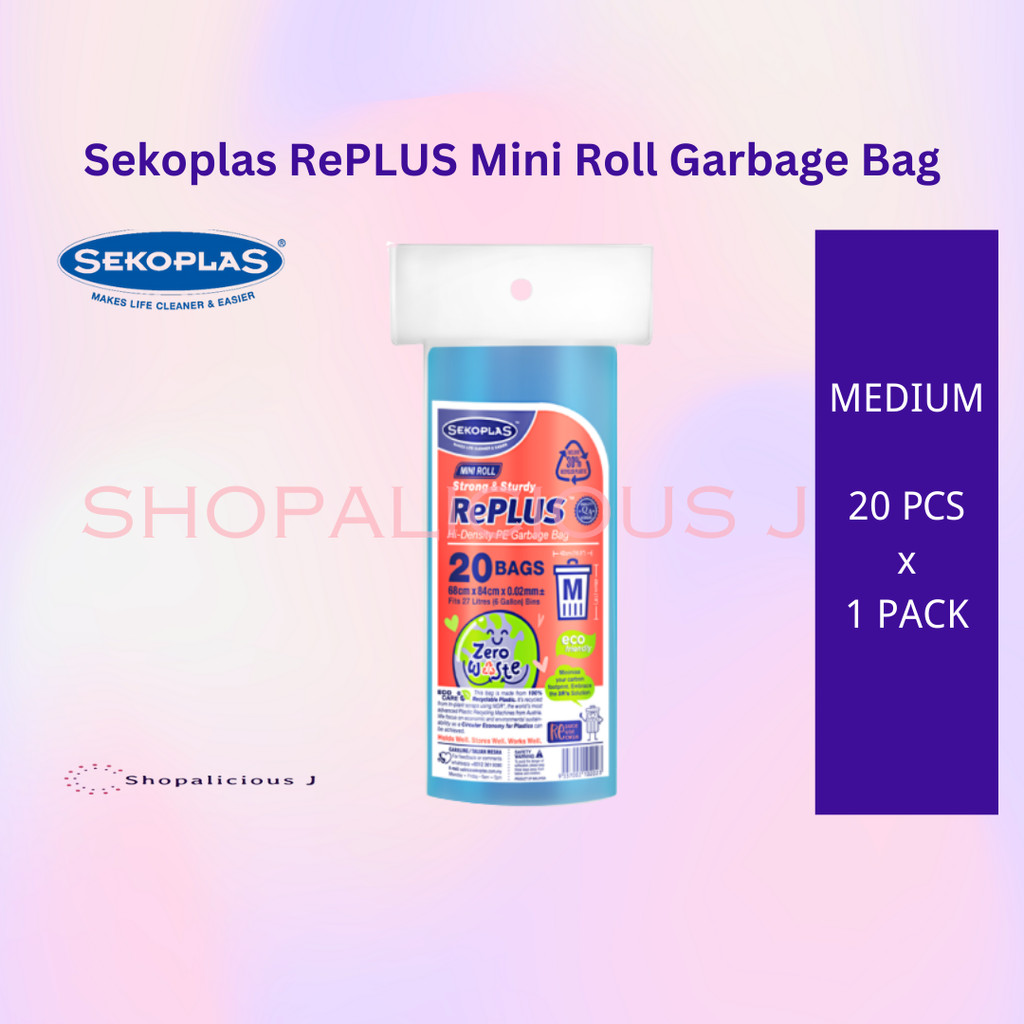 SEKOPLAS RePlus Mini Roll HDPE Garbage Bag / Rubbish Bag / Beg Sampah ...