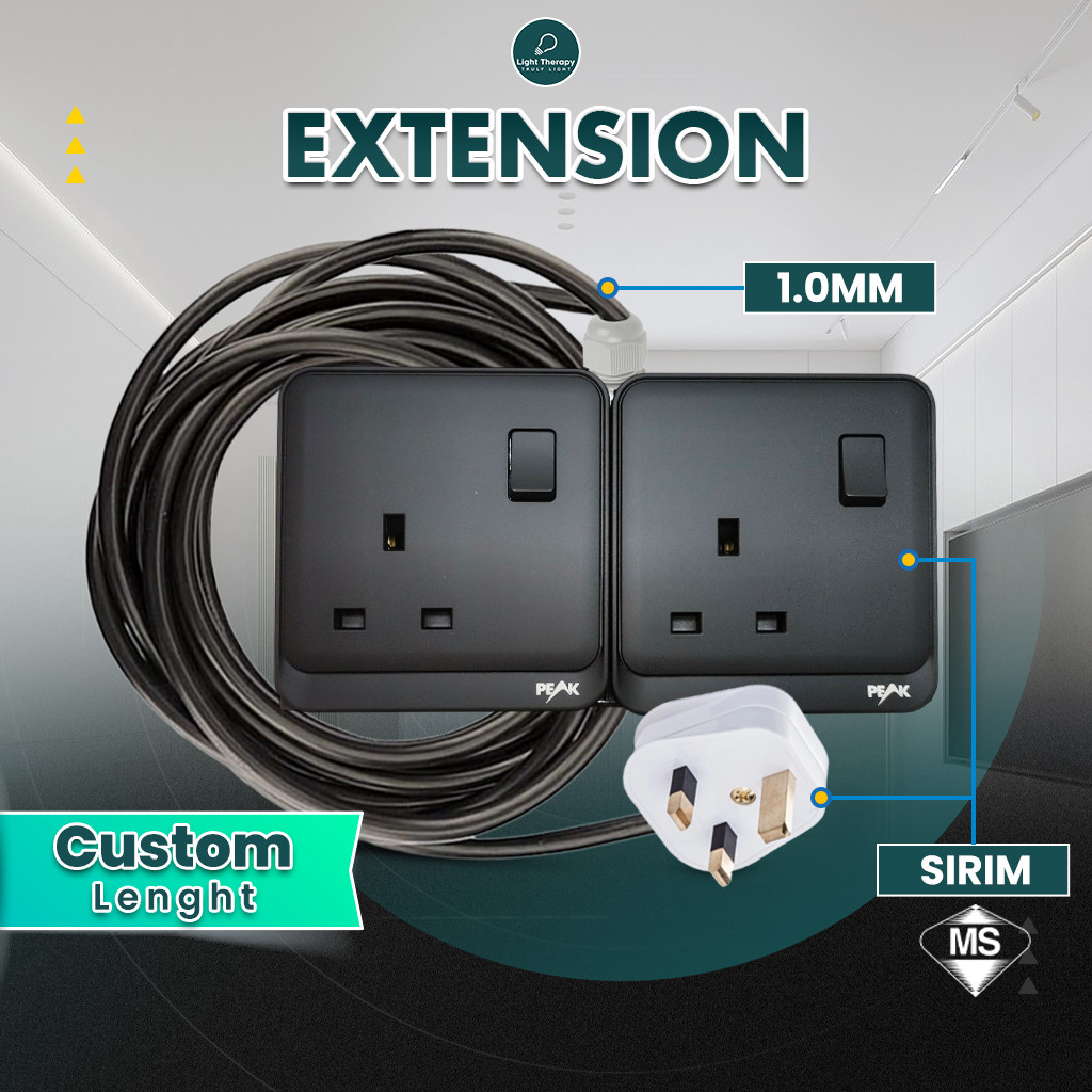 1/2/3 Gang Black/White HEAVY DUTY Extension SOCKET EXTENSION Wire FULL ...