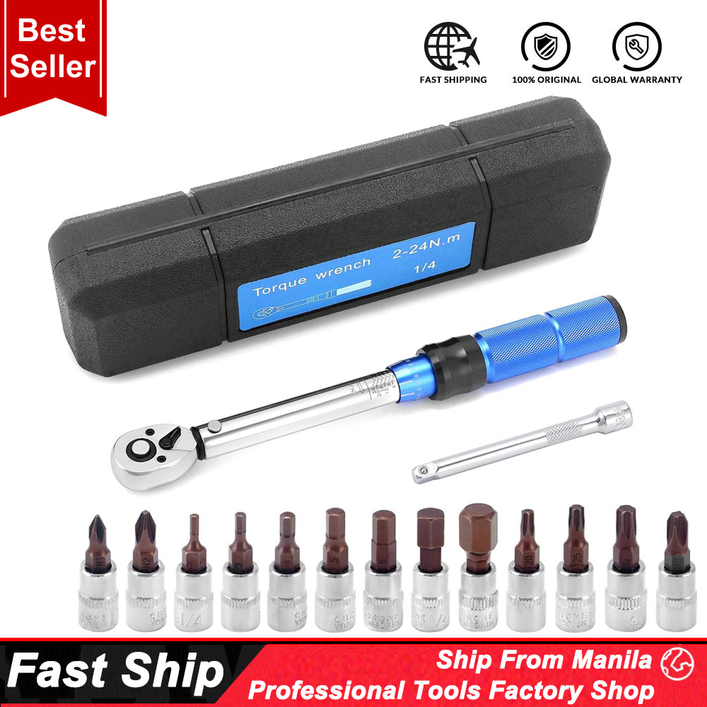 Bicycle Torque Wrench Set 15Pcs 1/4
