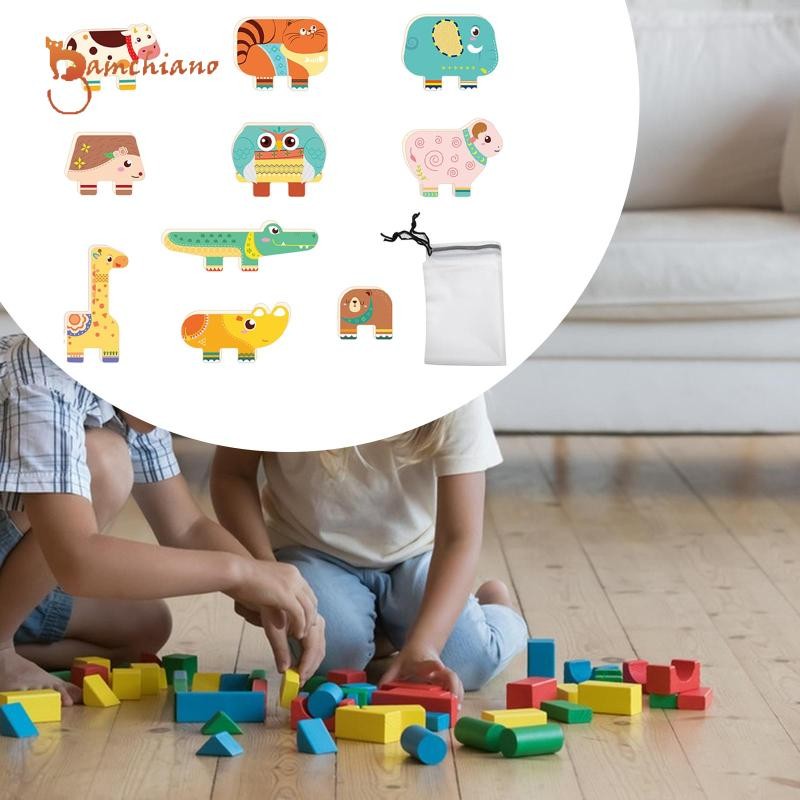 gamchiano 10 Pieces Animal Stacking Toy Building Balance Game for 2 ...