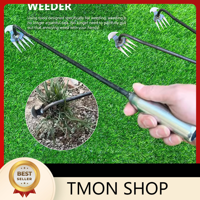 2 in 1 Garden Weeder Rake Tools Manual Weed Grass Rooting Shovel ...