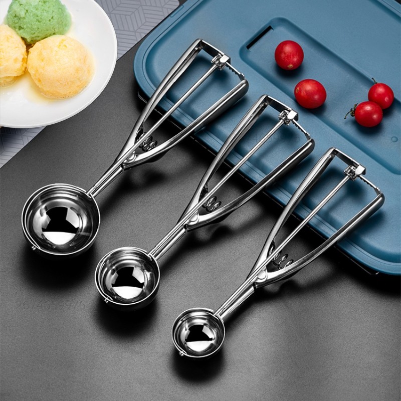 Non-Stick Cream Scoop Fruits Digger Ice Ball Maker Frozen Yogurt Cookie Watermelon Spoon Spoons With I.1576792812