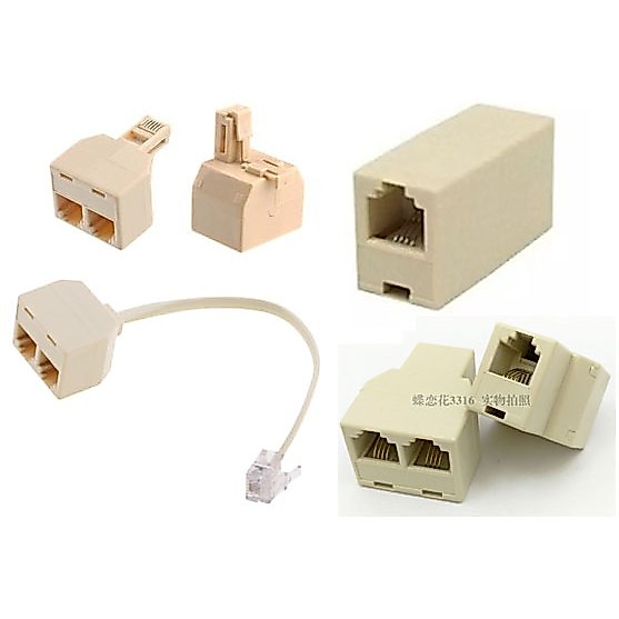 RJ11 Telephone Joint 6P4C 6P2C Couple Converter Adapter Jack Plug 1Way ...
