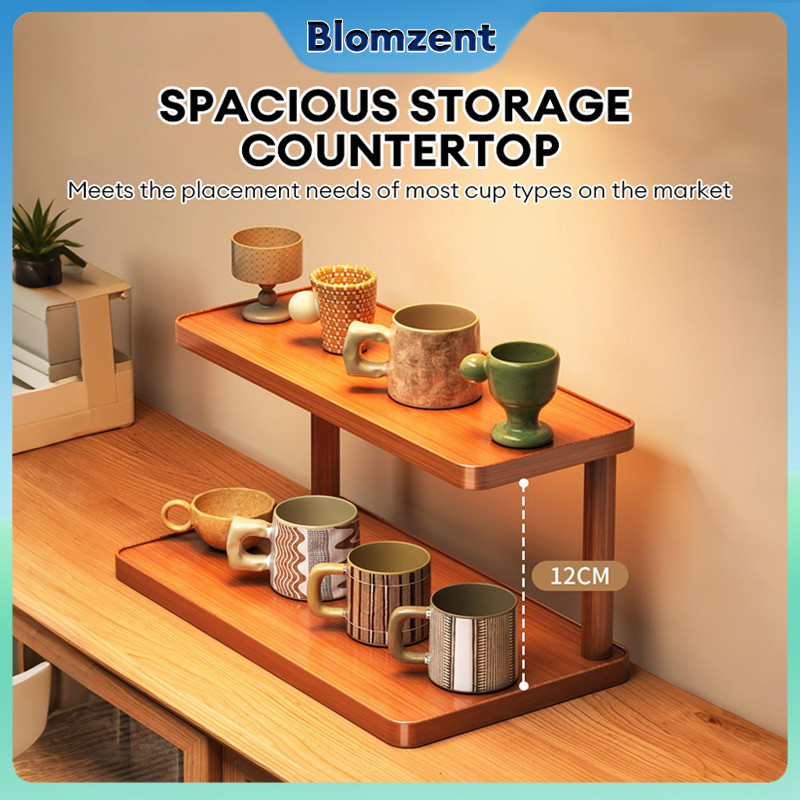 Table Storage Rack Rak Buku Almari 30/40/50CM Bamboo Desk Organizer ...