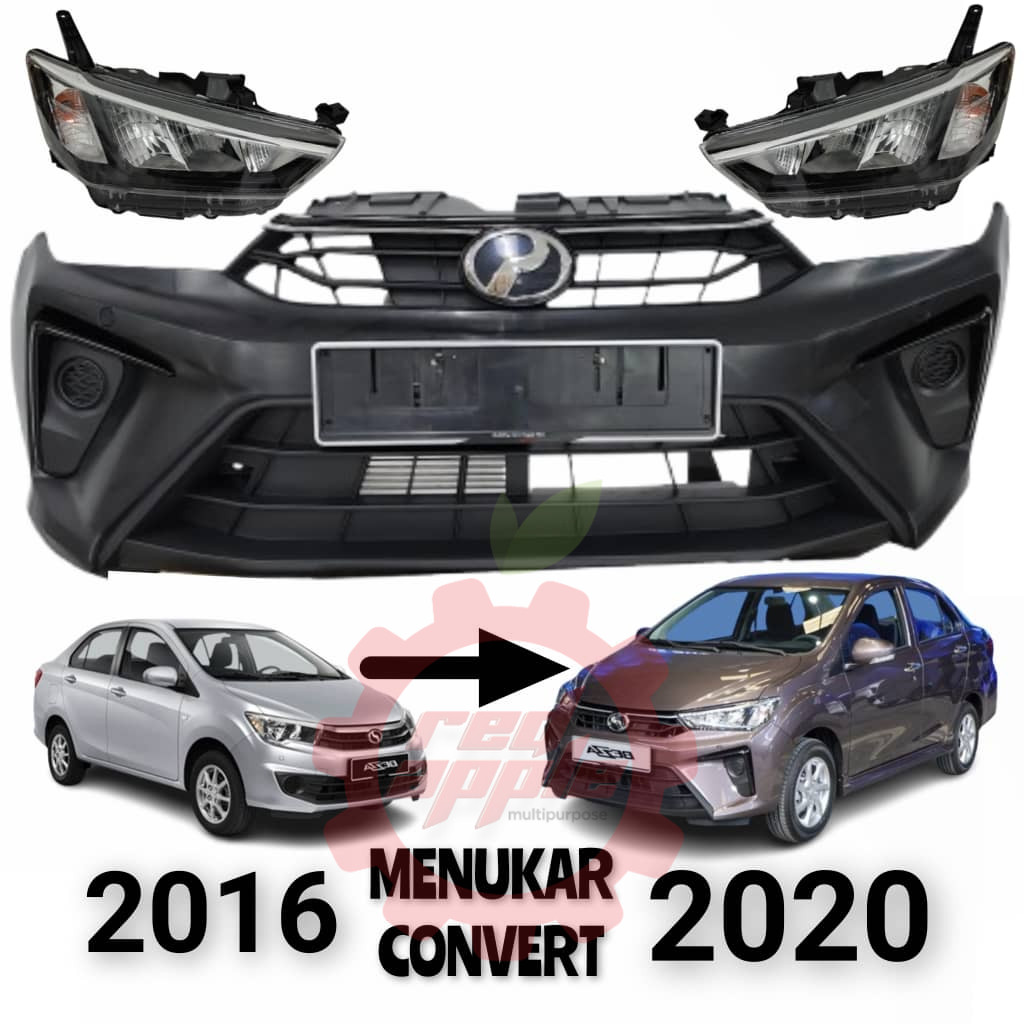 * Menukar / Convert * Bezza 2016 Menukar 2020 Bumper / Head Lamp / Logo ...