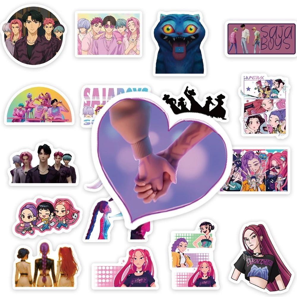 2025 New KPop Demon Hunters Stickers HUNTR/X Rumi Zoey Mira Sticker 500 ...