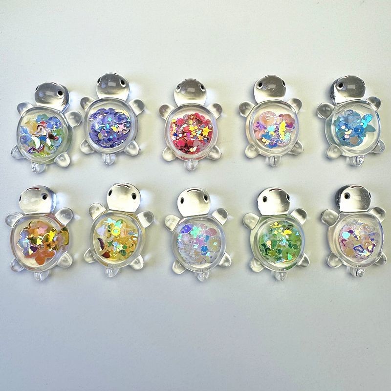 Luminous Transparent Sequin Little Turtle diy toys for kids Cute Cream ...