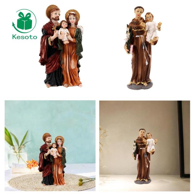 Kesoto Holy Family Statue Resin Figure Jesus Religious Collectible for ...