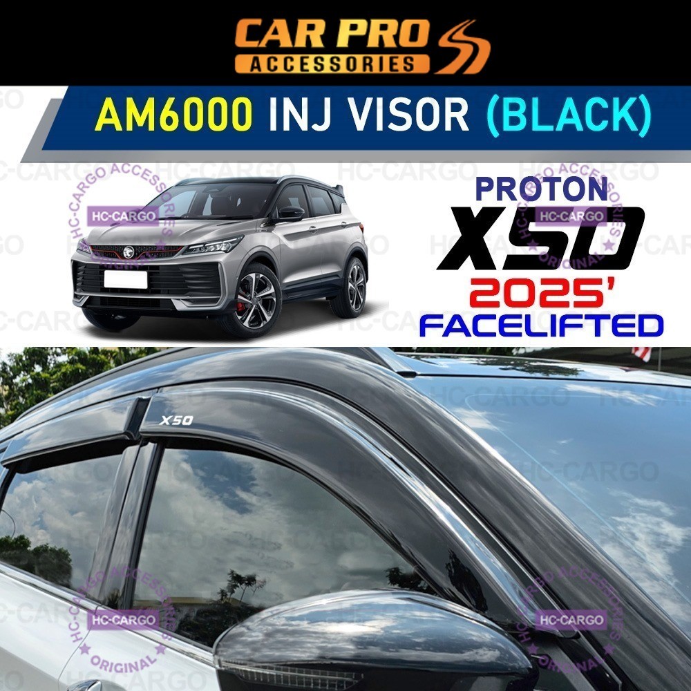 Proton X50 2025 Facelifted Injection Door Visors 6PCS (Black) AM6000 ...