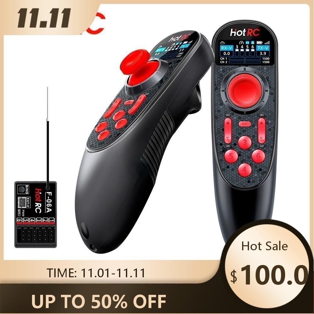 HOTRC DS650 Radio Transmitter 6Channels 300M 2.4CHZ Remote Controller ...