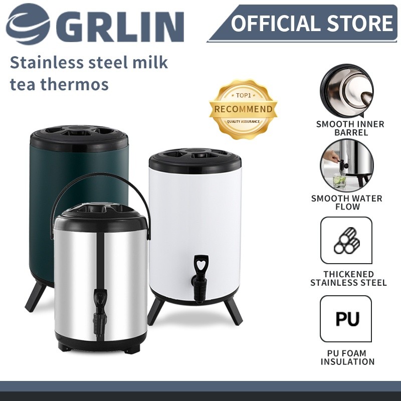 Stainless Steel Milk Tea Bucket Water Dispenser Hot And Cold Thermos ...