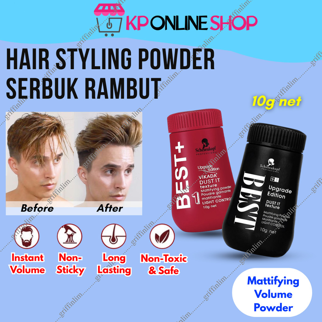 10g Serbuk Rambut Hair Powder Best+ Dust It Texture Mattifying Powder ...